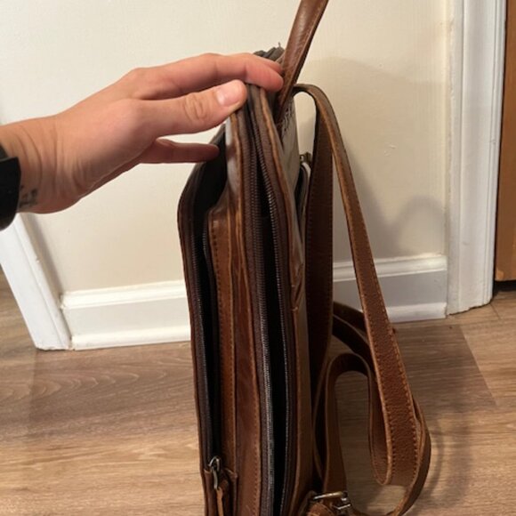 Handmade Distressed Leather Backpack - Picture 10 of 10